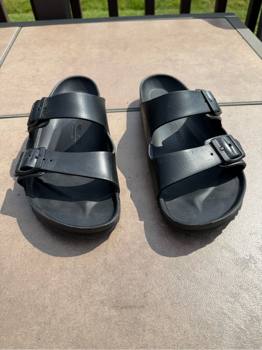 Birkenstock Men’s Black Two-Buckle EVA Slide Sandals